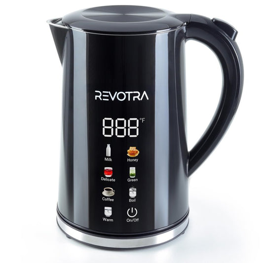 1.7L Electric Kettle, Stainless Steel Interior, 1500 Watt, Fast Boiling Water Boiler, LED Display, Temperature Control, Keep Warm, Auto Shut-Off, Boil-Dry Protection, Double Wall