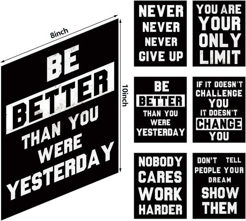HOMANGA Inspirational Wall Art | Motivational Canvas Prints Set of 6 | 8x10 Inch Unframed Decor for College & Office