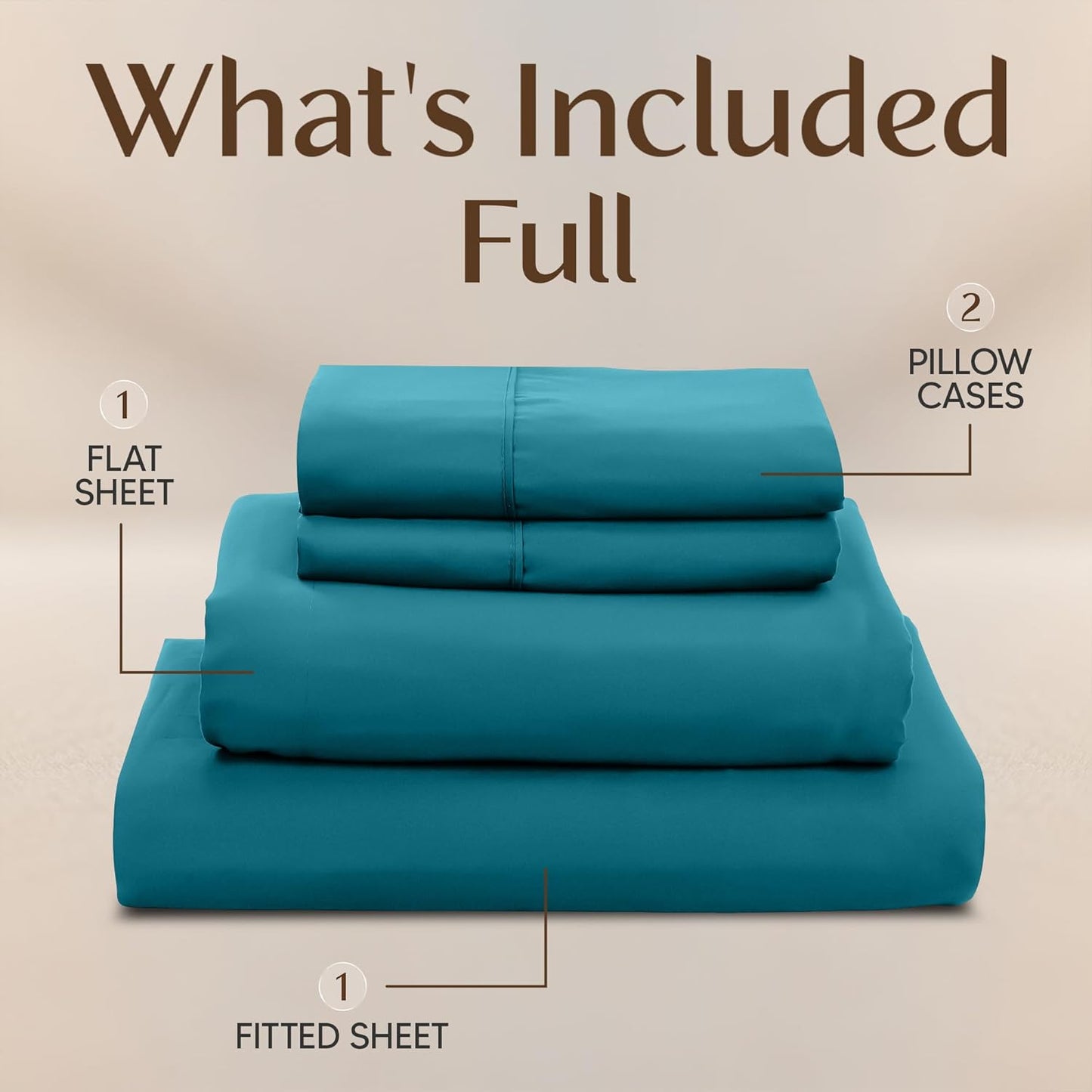 Utopia Bedding Full Size Sheet Set - Soft, Breathable Microfiber | 4-Piece in Denim Blue
