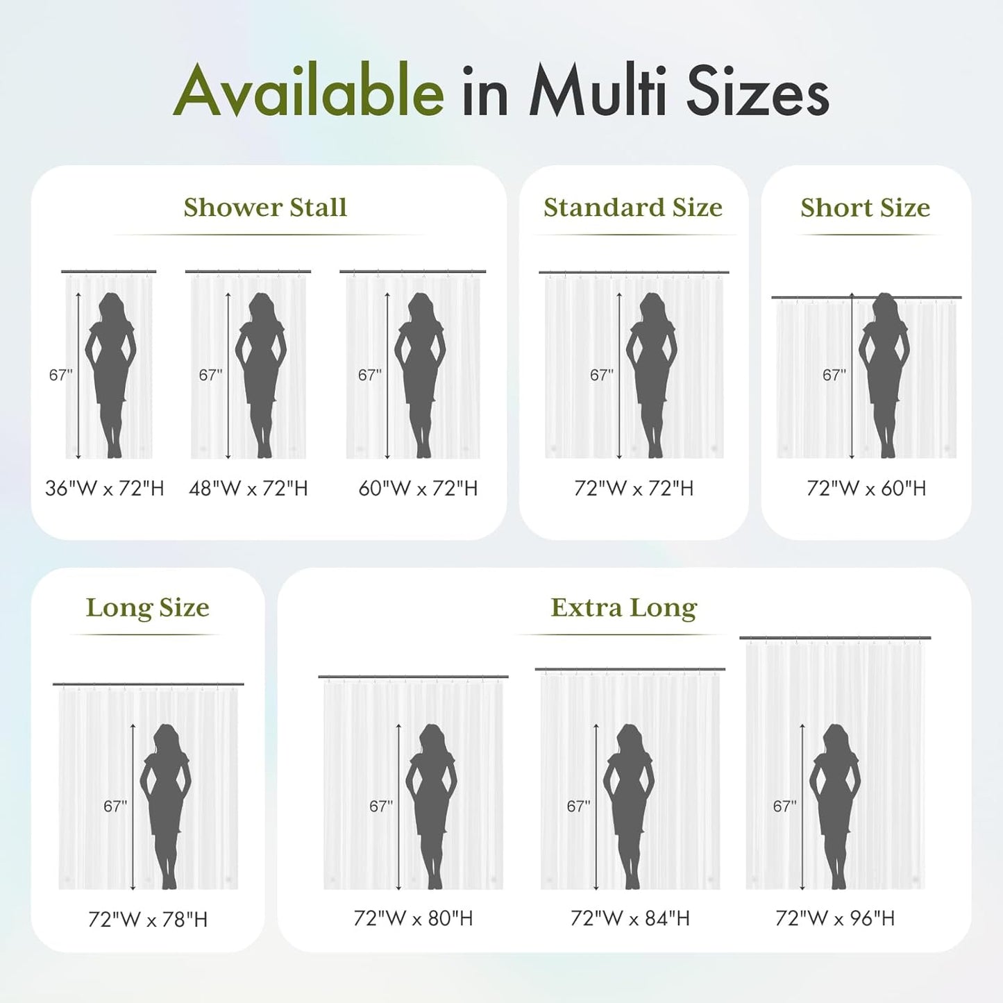 Bathway Heavy Duty Shower Curtain Liner - Clear Waterproof PEVA 72x72 Inches with 12 Rustproof Grommets
