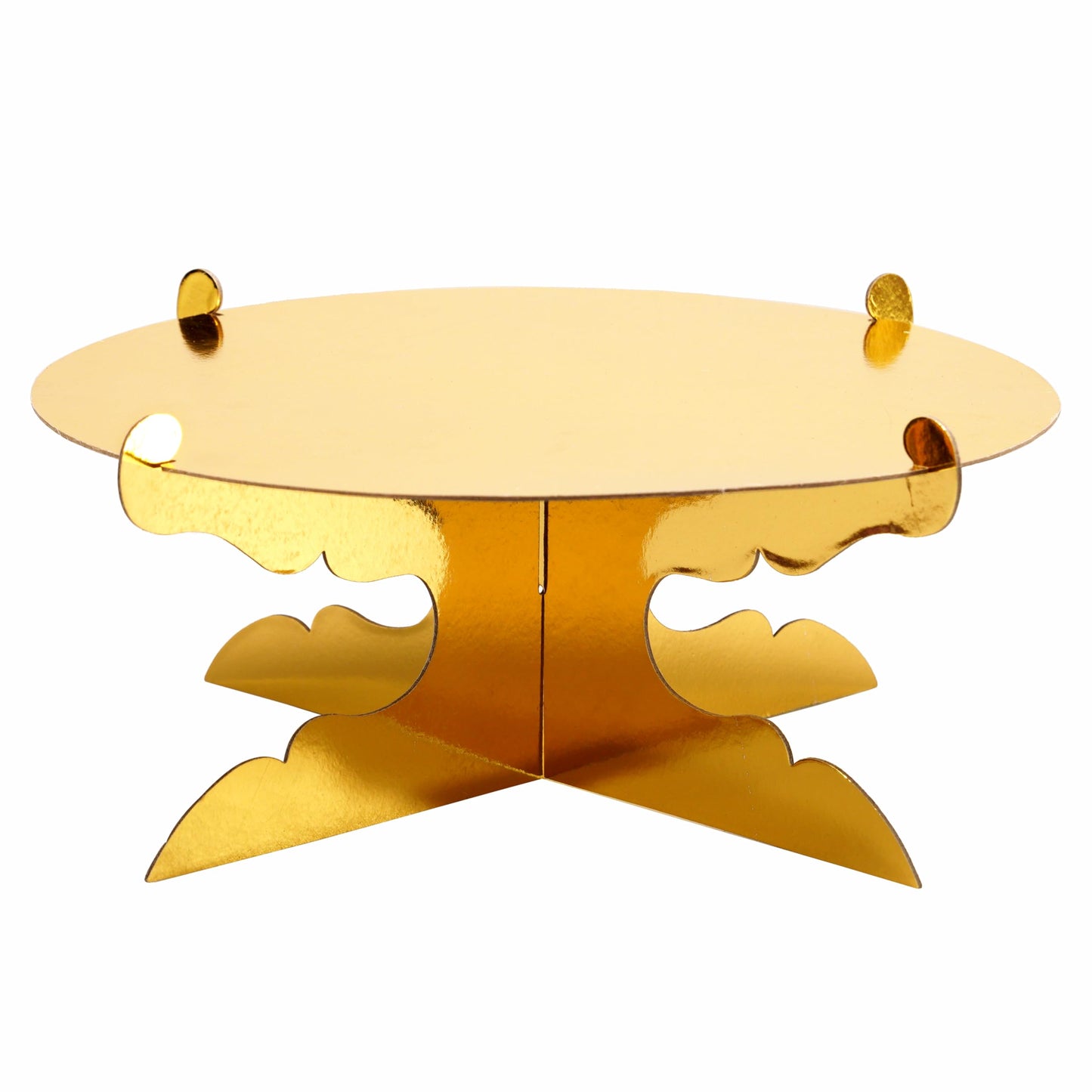 ROSYJUNE 12 inch One Tier Cardboard Cake Stand,Gold Cupcake Stand for Birthday Wedding DIY Dessert Decoration