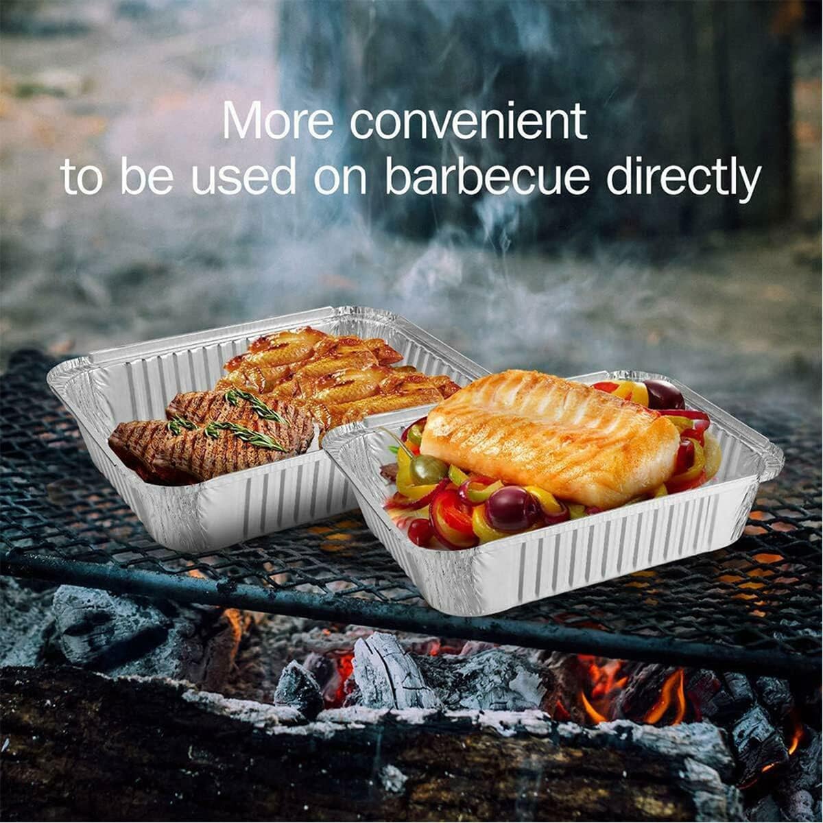 Waytiffer 20-Pack Drip Pans - Disposable Aluminum Foil BBQ Grease Trays for Weber Grills | 8.5 x 6 Inch