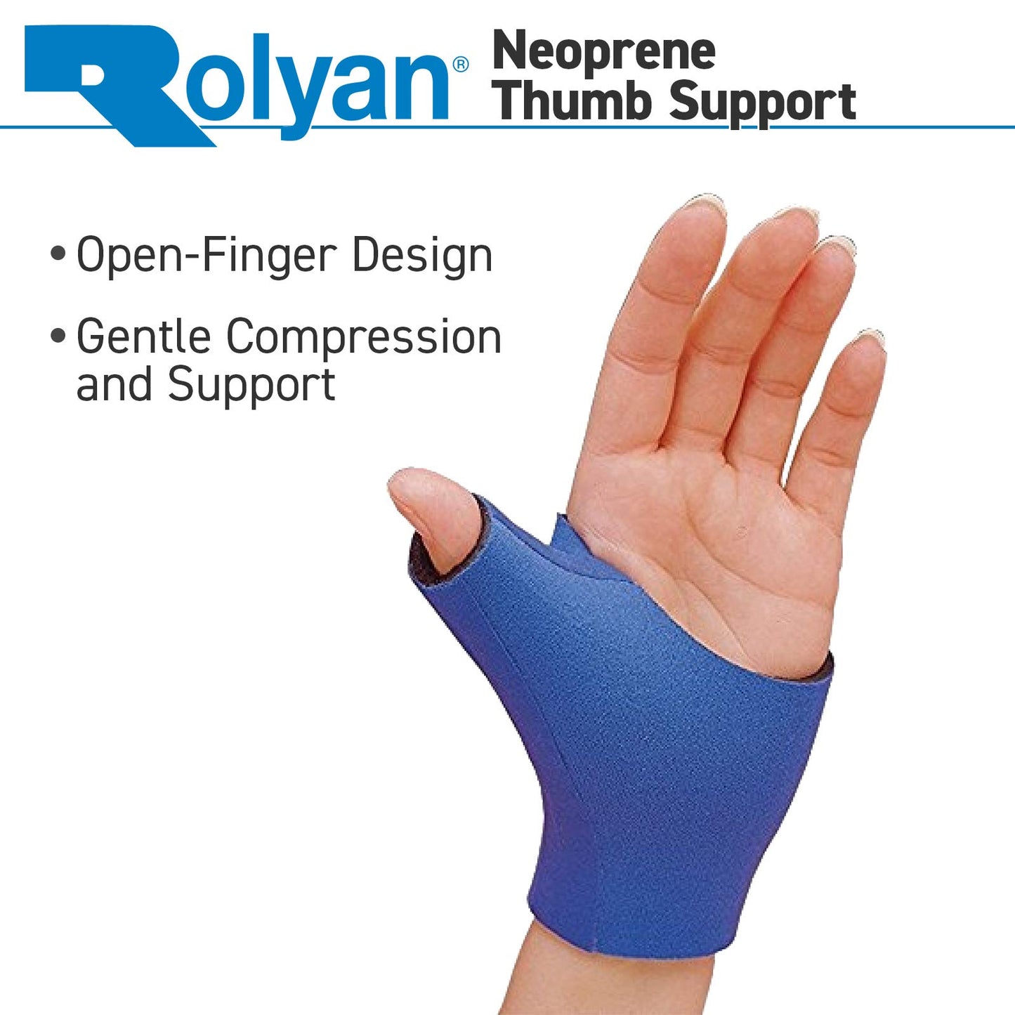 Rolyan Neoprene Pull On Thumb Support, Wrist Compression Sleeve, Thumb Support, Thumb Brace Maximum Hand Function, Brace Support for Thumb Sprains and Strains from Sports Injuries, Left, Medium