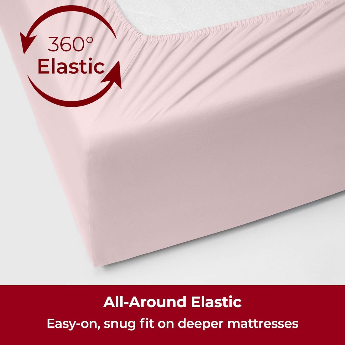 Mellanni Queen Sheets - Extra Deep 4 PC Hotel Luxury Bedding - Ultra Soft, Cooling, Wrinkle Resistant | Blush Pink