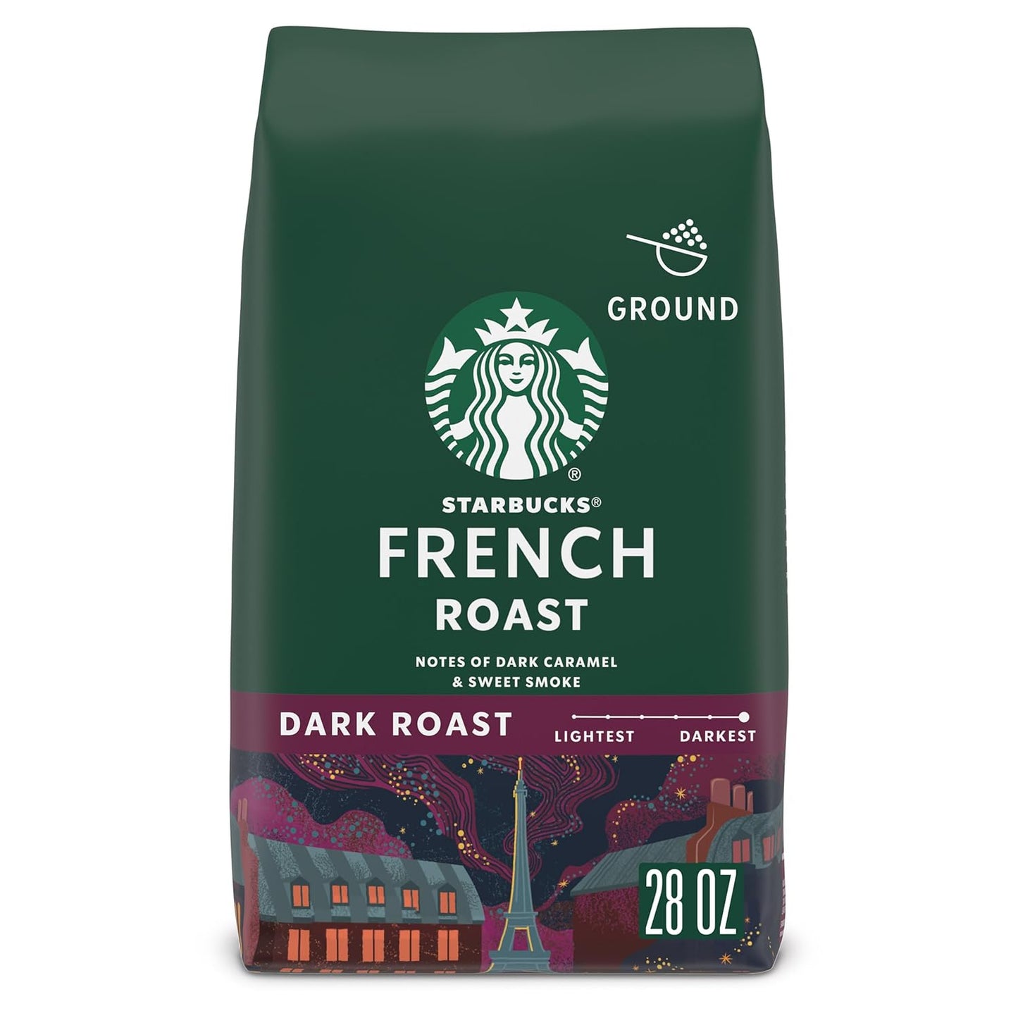 Starbucks Ground Coffee - Dark Roast for Hot or Iced Coffee | French Roast, 28 oz