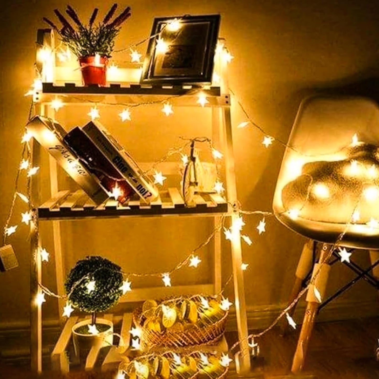 Plun Fairy Star String Lights - 100 LED Waterproof Twinkle Lights with 8 Modes | Warm White for Indoor & Outdoor Decor