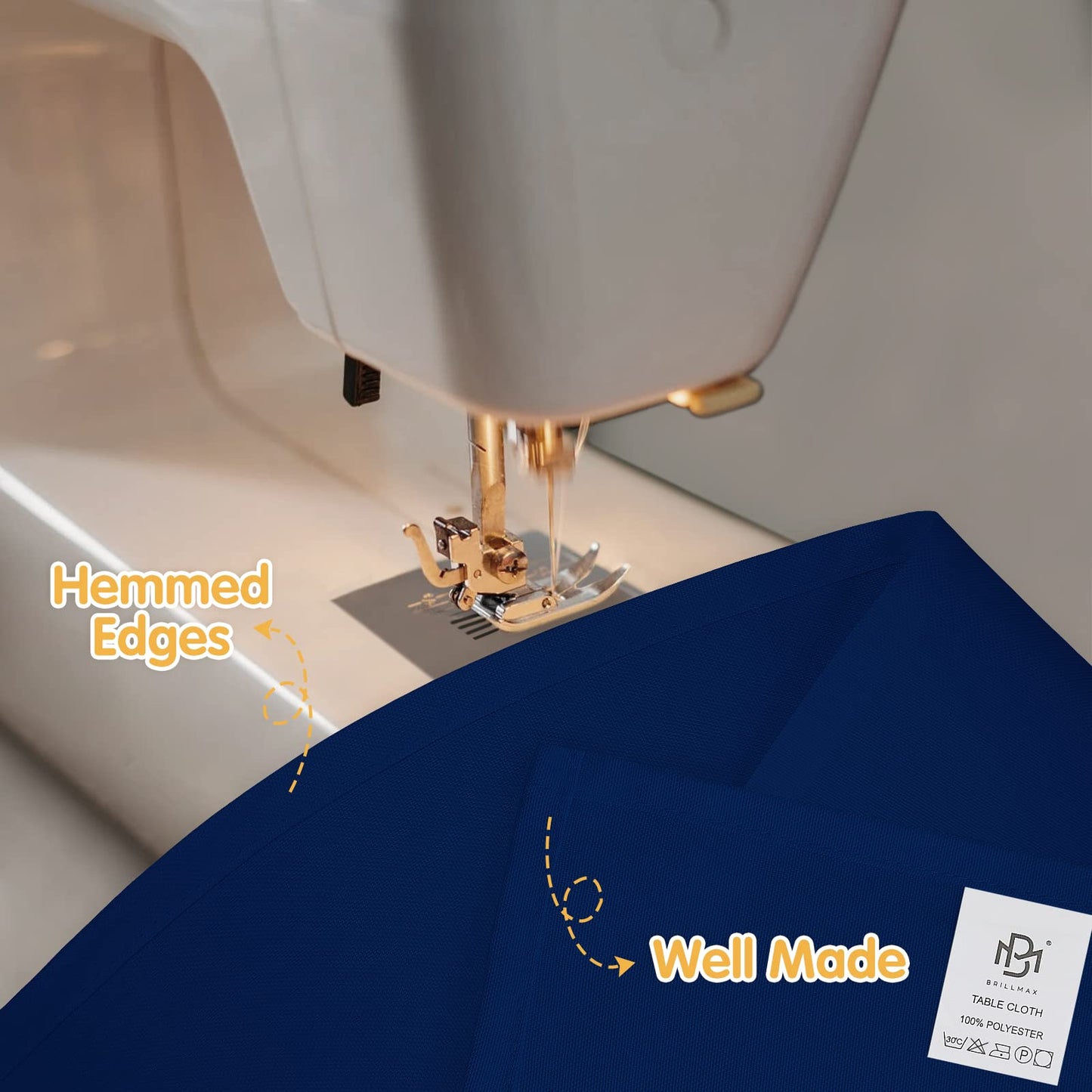 BRILLMAX 6 Pack Navy Blue Tablecloths 90 x 132 Inch for 6ft Rectangle Tables - 150 GSM Polyester Fabric, Floor Length Drop, Water, Stain & Wrinkle Resistant Cloth Cover for Wedding Reception Banquet