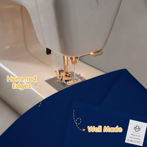 BRILLMAX 10 Pack Navy Blue Tablecloths 60 x 126 Inch for 8ft Rectangle Tables - 150 GSM Polyester Fabric, 15" Standard Drop, Water, Stain & Wrinkle Resistant Cloth Cover for Wedding Dining Buffet
