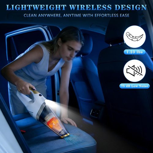 Dustbuster Cordless Handheld Vacuum - Portable Rechargeable Car Vacuum with Strong Suction & LED Light
