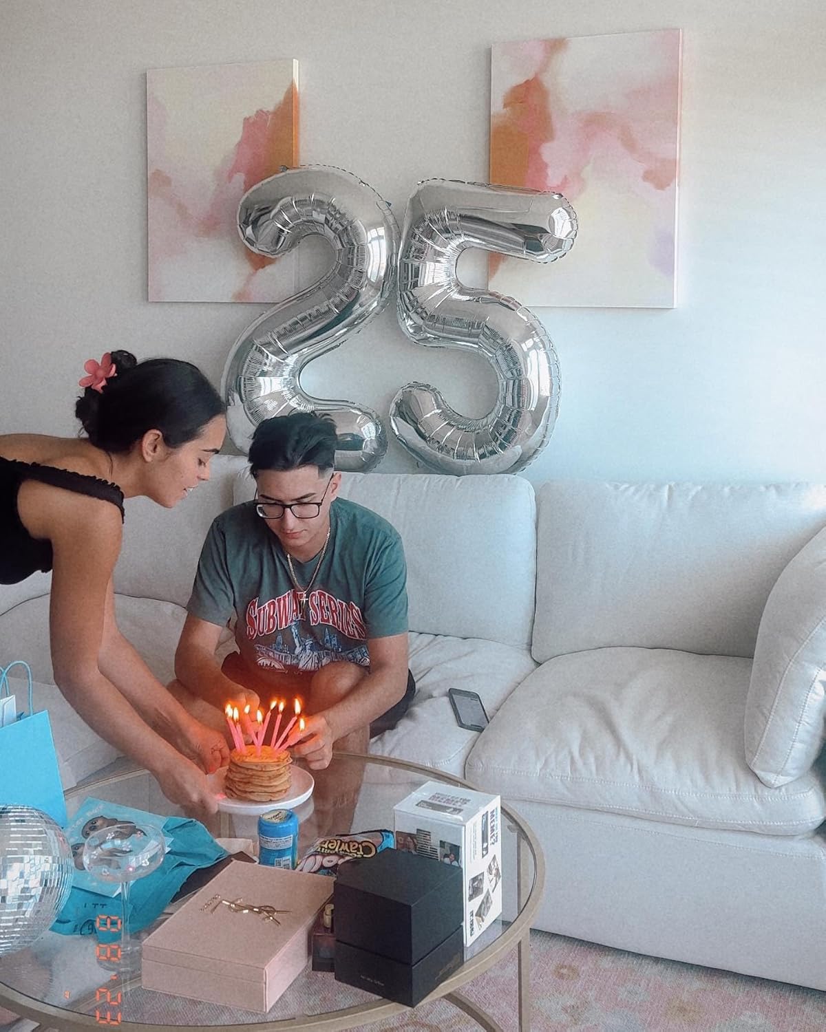 Silver Number 25 Balloon - 40 Inch 25th Birthday Decoration for Men & Women | Elegant Silver Party Supplies