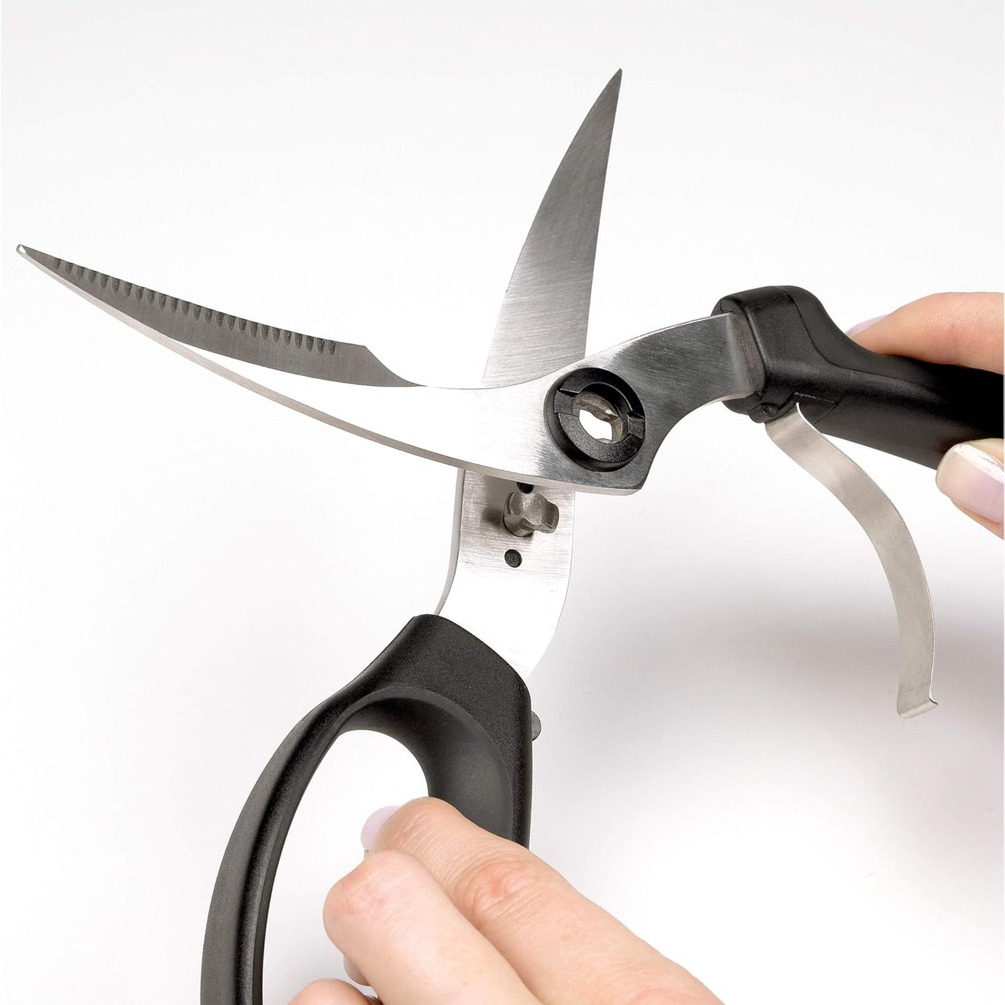 OXO Good Grips Poultry Shears - Spring-Loaded Design for Effortless Cutting | Sleek Black Finish