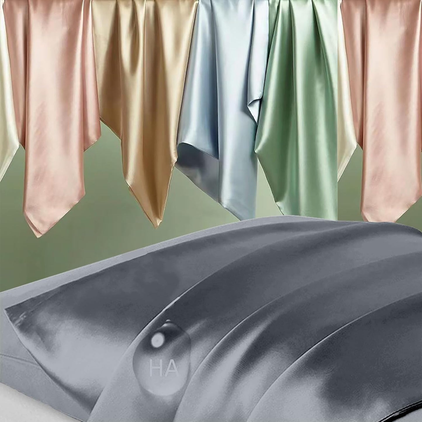 Regine Switzerland Silk Pillowcase Set - Natural Mulberry Silk, Anti-Acne, King Size, Space Grey | 2 Pack for Hair & Skin
