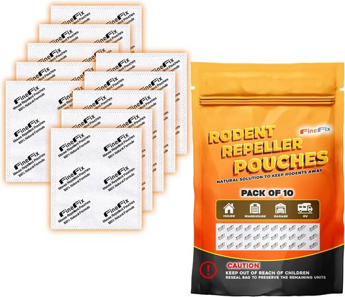 FineFix Rodent Repellent Pouches - Natural Peppermint Formula | 10 Pack for Indoor & Outdoor Use