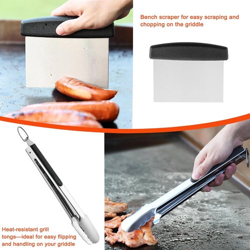 DY Decent Family 40-Piece Griddle Accessories Kit - Essential Flat Top Grill Tools for Outdoor BBQs