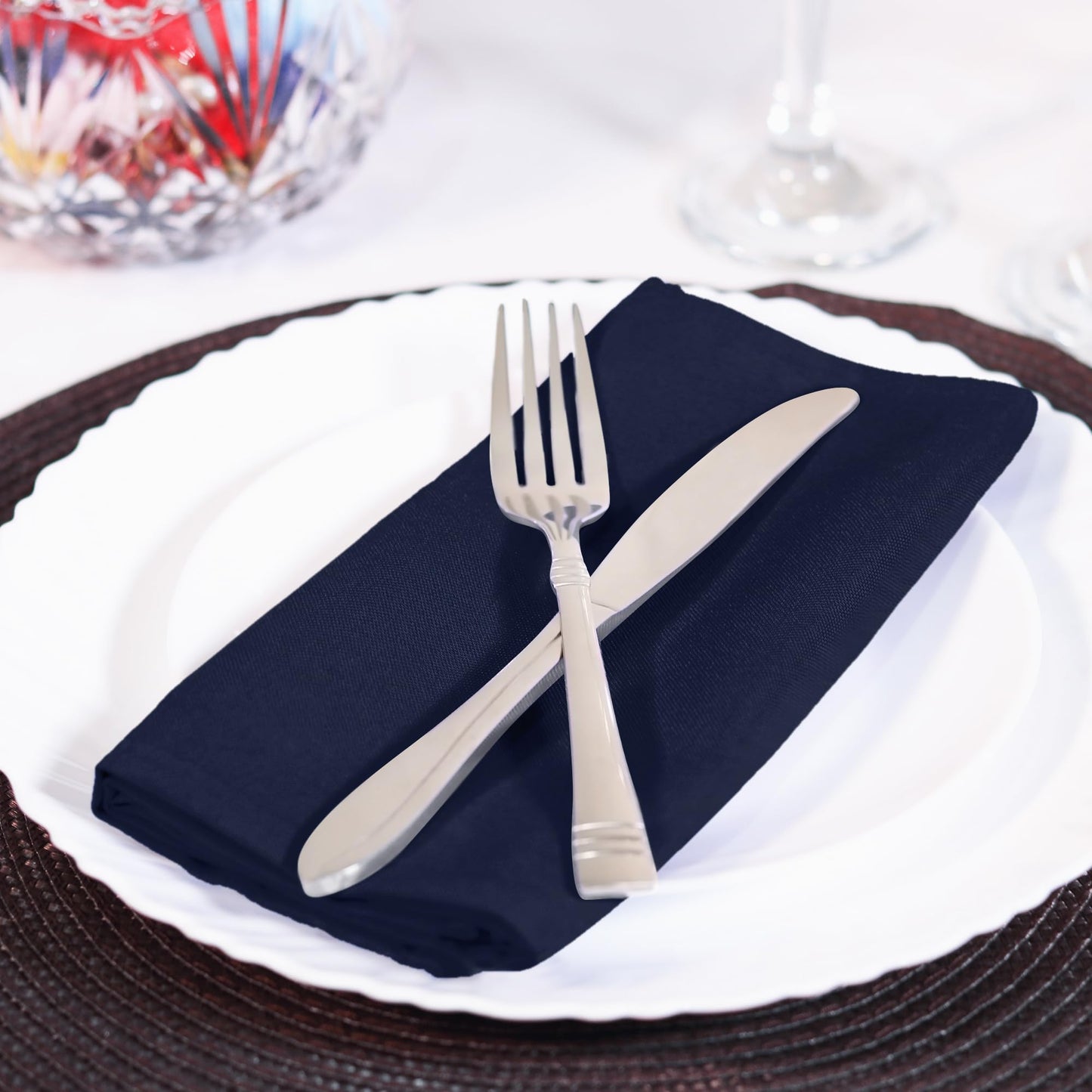 Utopia Home Navy Blue Cloth Napkins (12 Pack, 17x17 Inches), Ideal Dinner Napkins for Party, Wedding and Lunch/Dinner