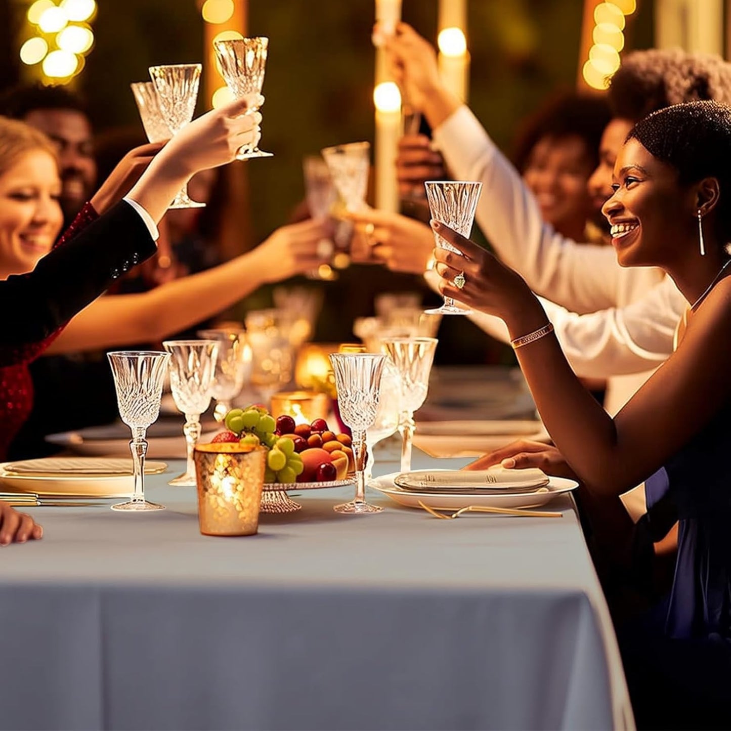 Premium Disposable Plastic Tablecloths by [Brand Name] - 6 Pack, 54" x 108" for Parties & Events | Silver Grey