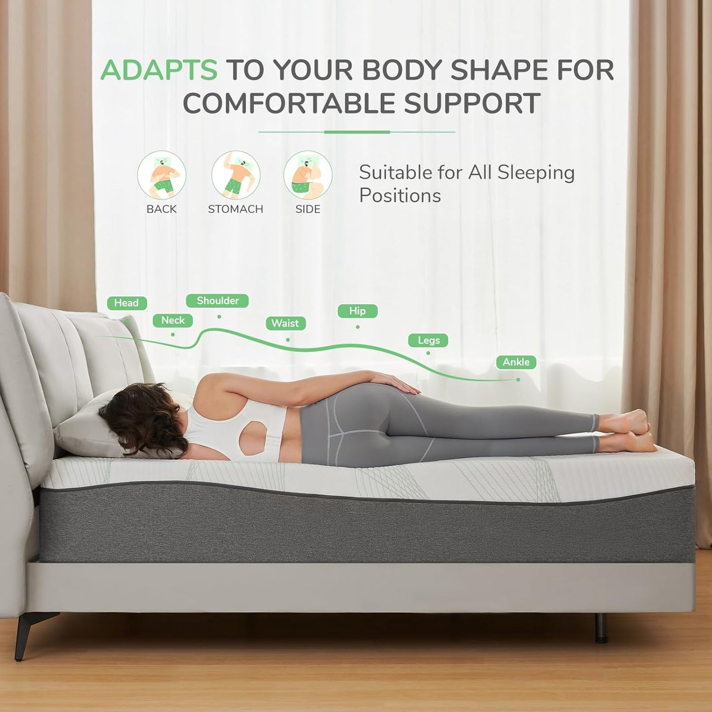 Novilla King Size Mattress - 12 Inch Gel Memory Foam for Plush Comfort & Pressure Relief | CertiPUR-US Certified