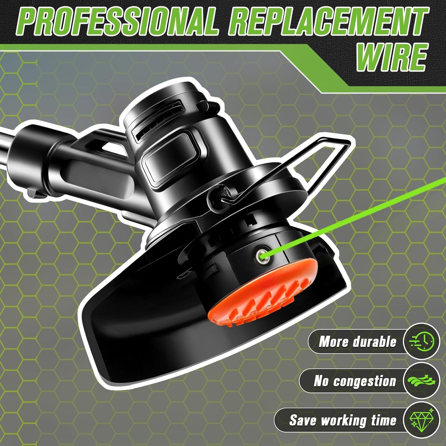 KAKO 065 Trimmer Line - Durable .065 Inch Weed Wacker String | 2000 Ft Commercial Nylon, Fits Most Trimmers