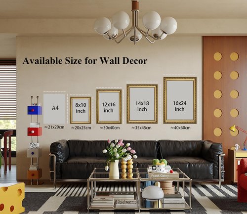 AIKETUO Vintage Black Cat Wall Art - Gold Framed Artwork for Bedroom & Living Room | 10" L x 8" W