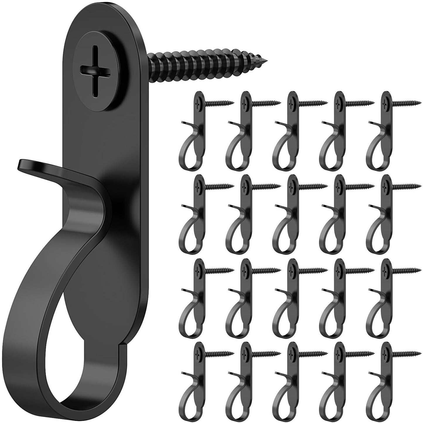 Lewufe String Lights Hanger Hooks Stainless Steel, Outdoor Screw Hooks for Christmas Party Easy Release Wire and Fairy Led Lights, 40 Packs