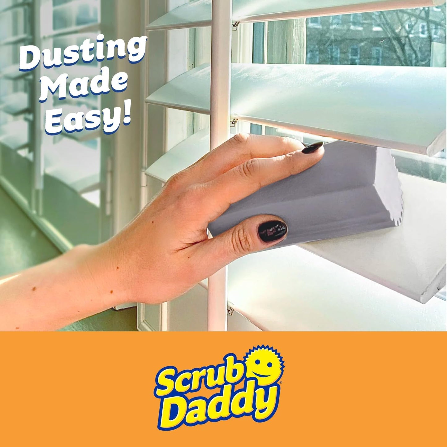Scrub Daddy Damp Duster Sponges - 8 Count Dust Remover for Household Cleaning | Reusable Cleaner for Vents & Blinds