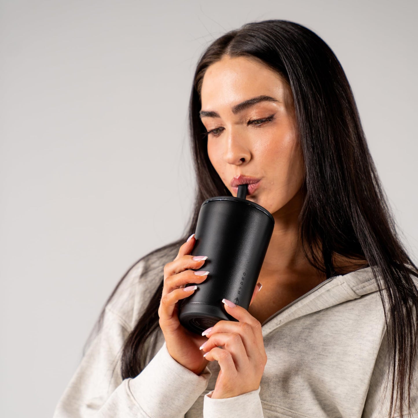 HydroJug Everyday Tumbler 14 oz – Ceramic-Lined Insulated Tumbler with Straw and Soft-Touch Lid, Cup Holder Friendly, Double-Wall Vacuum Insulation, Reusable Travel Cup – Cascade