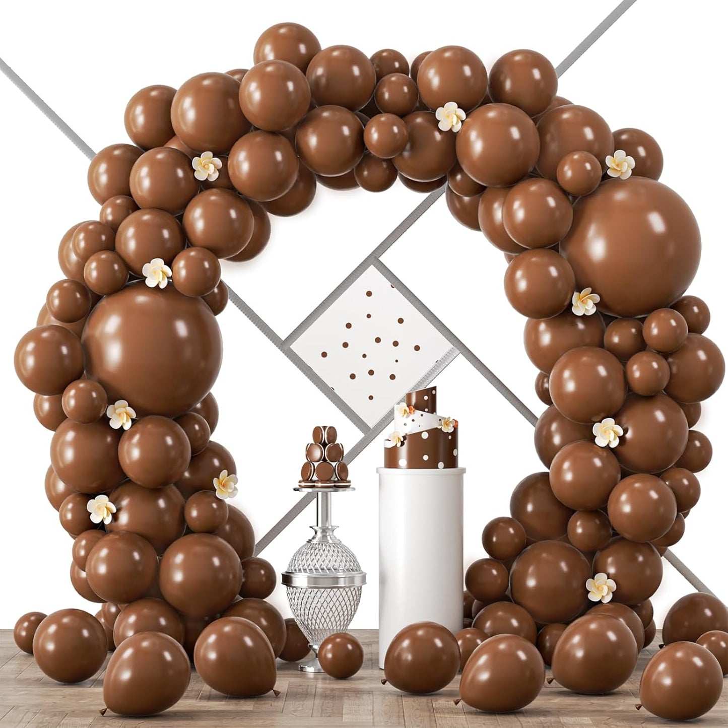 Voircoloria Brown Balloon Garland Arch Kit - 90 Pack in Various Sizes for Graduation, Weddings & Parties