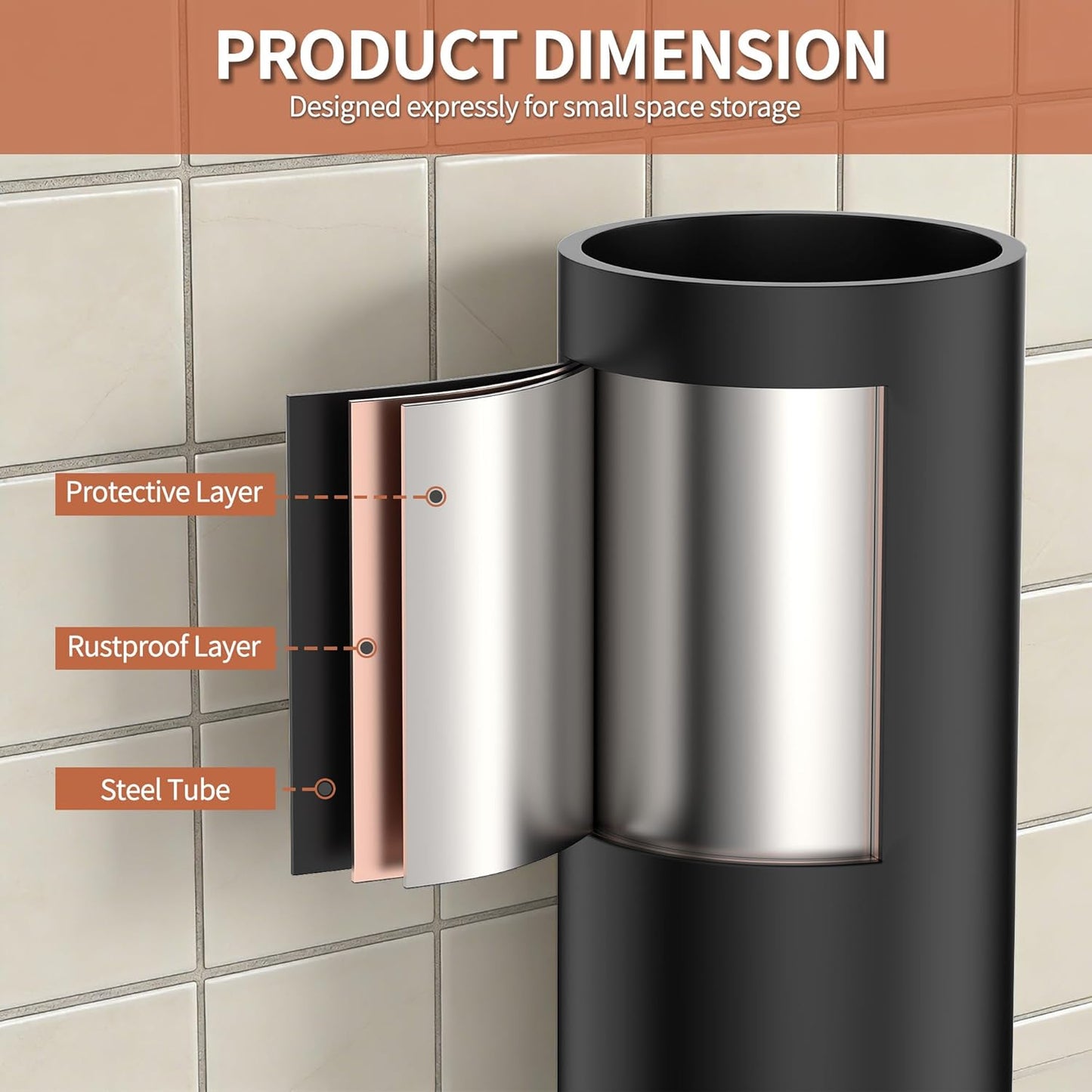 Regine Switzerland 3-Tier Over The Toilet Storage - Freestanding Metal Bathroom Shelves in Black