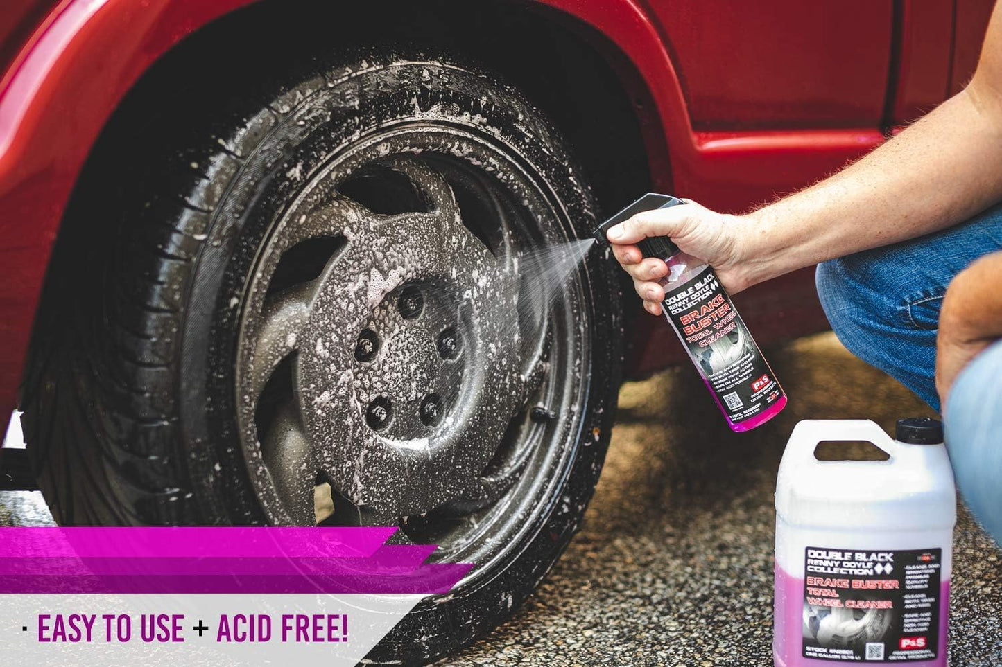 P & S Professional Detail Products - Brake Buster Wheel & Tire Cleaner - Non-Acid Formula, Safe for All Wheels - 1 Gallon