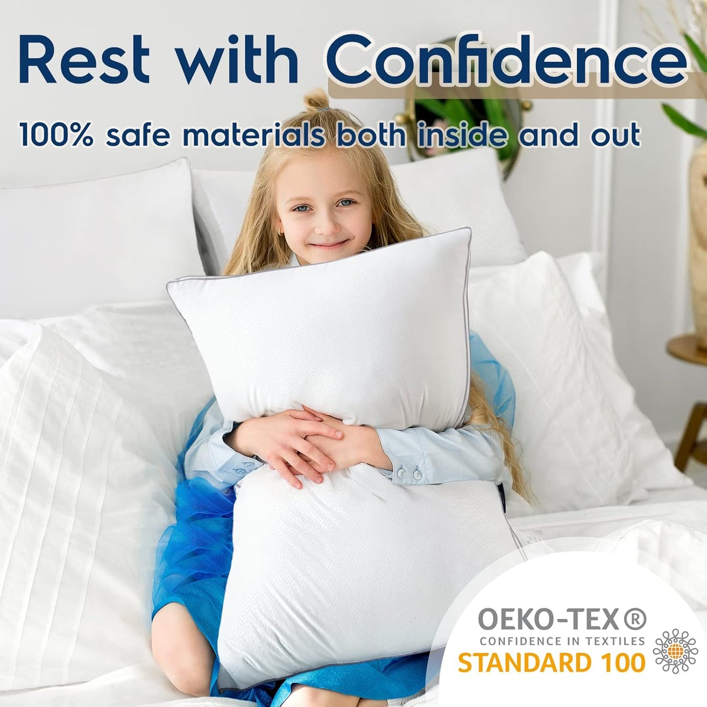 Viewstar Bed Pillows - Hotel Quality Cooling Down Alternative | Set of 2, King Size for All Sleep Positions