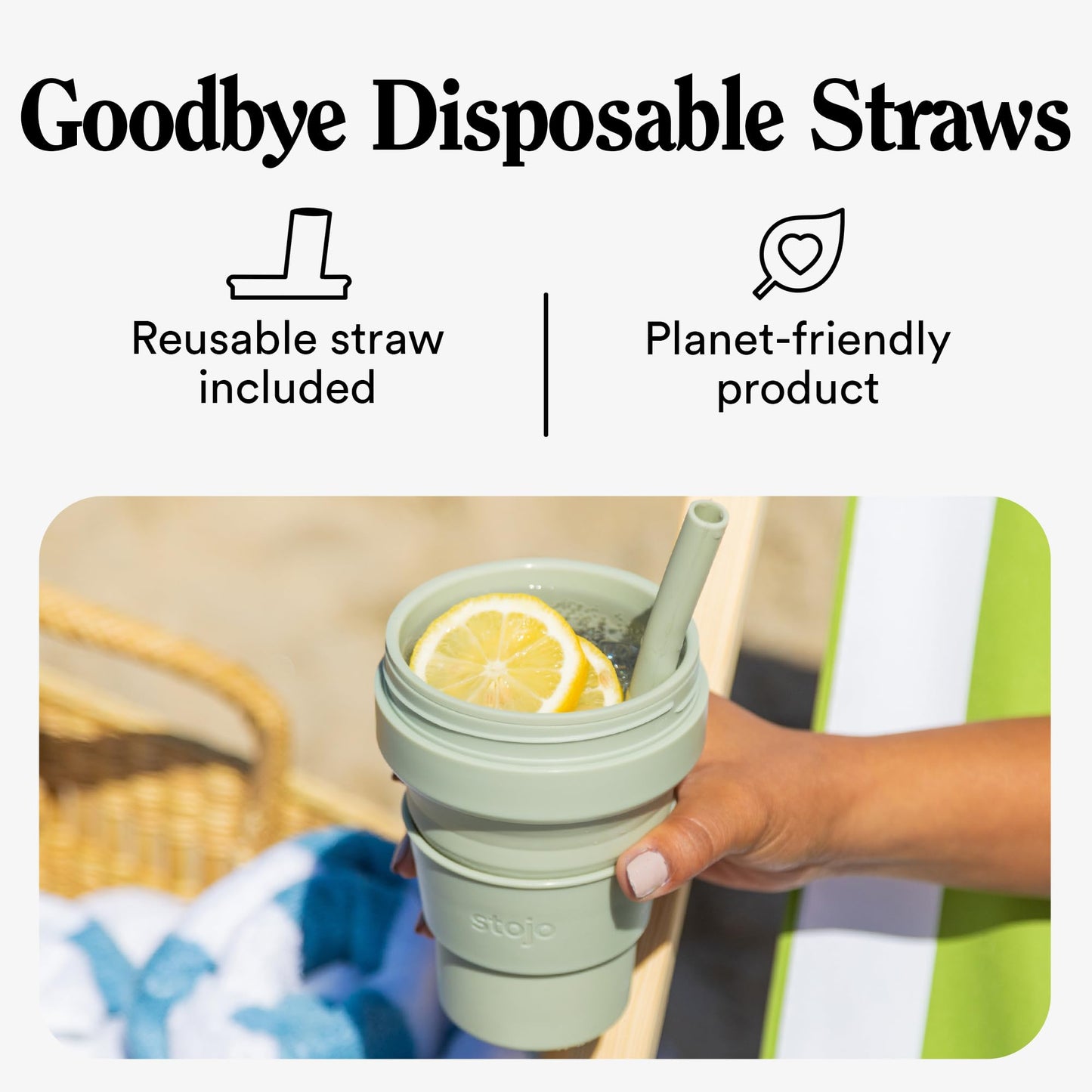 STOJO Collapsible Travel Cup - Reusable To-Go Pocket Size Silicone Bottle for Hot and Cold Drinks - Perfect for Camping - Microwave & Dishwasher Safe (Carnation, 16 Ounce (Pack of 1))