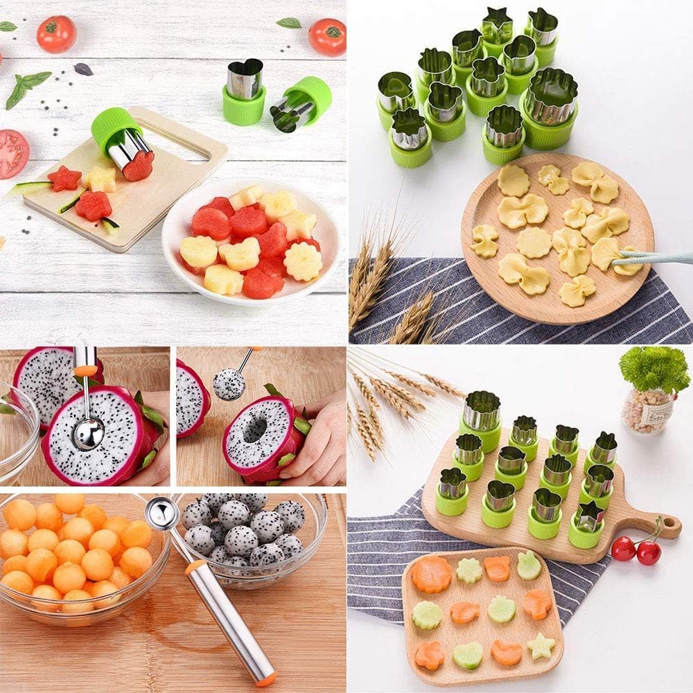 LetGoShop Cookie Cutter Set - 12 Fun Shapes with Safety Handle & Cartoon Food Forks for Kids Lunch