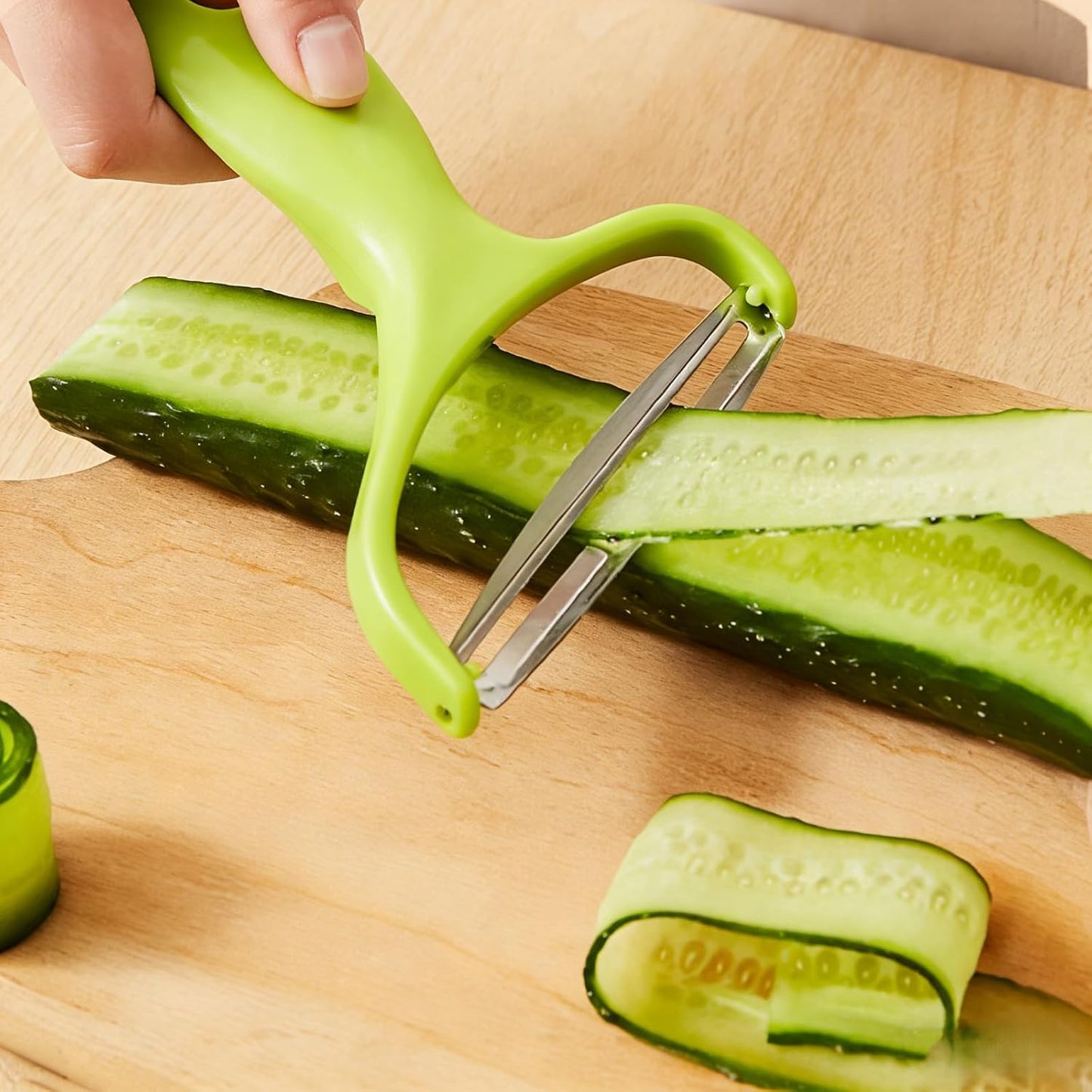 Skiennix Stainless Steel Vegetable Grater - Multi-Purpose Cabbage Slicer & Shredder for Easy Salad Prep - Green