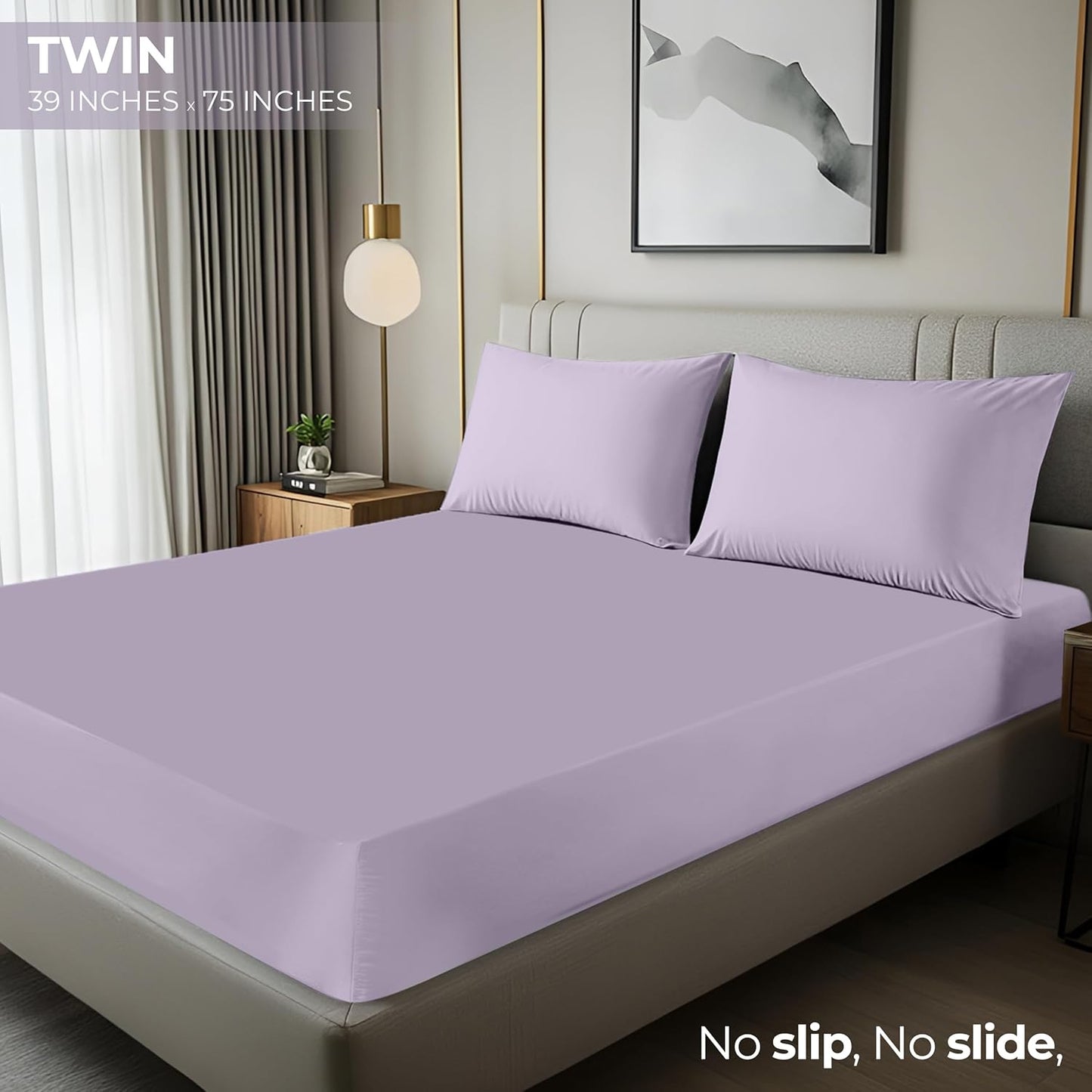 Utopia Bedding Twin Fitted Sheet - Soft Microfiber with Deep Pockets - Fade Resistant - Lavender