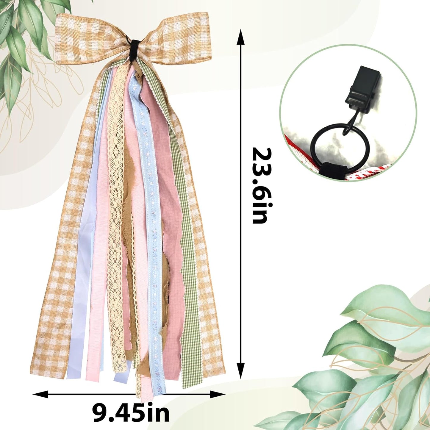 Regine Switzerland Large Fall Ribbons Bow - Assorted Orange & White Buffalo Plaid Fabric Set for Thanksgiving Decor