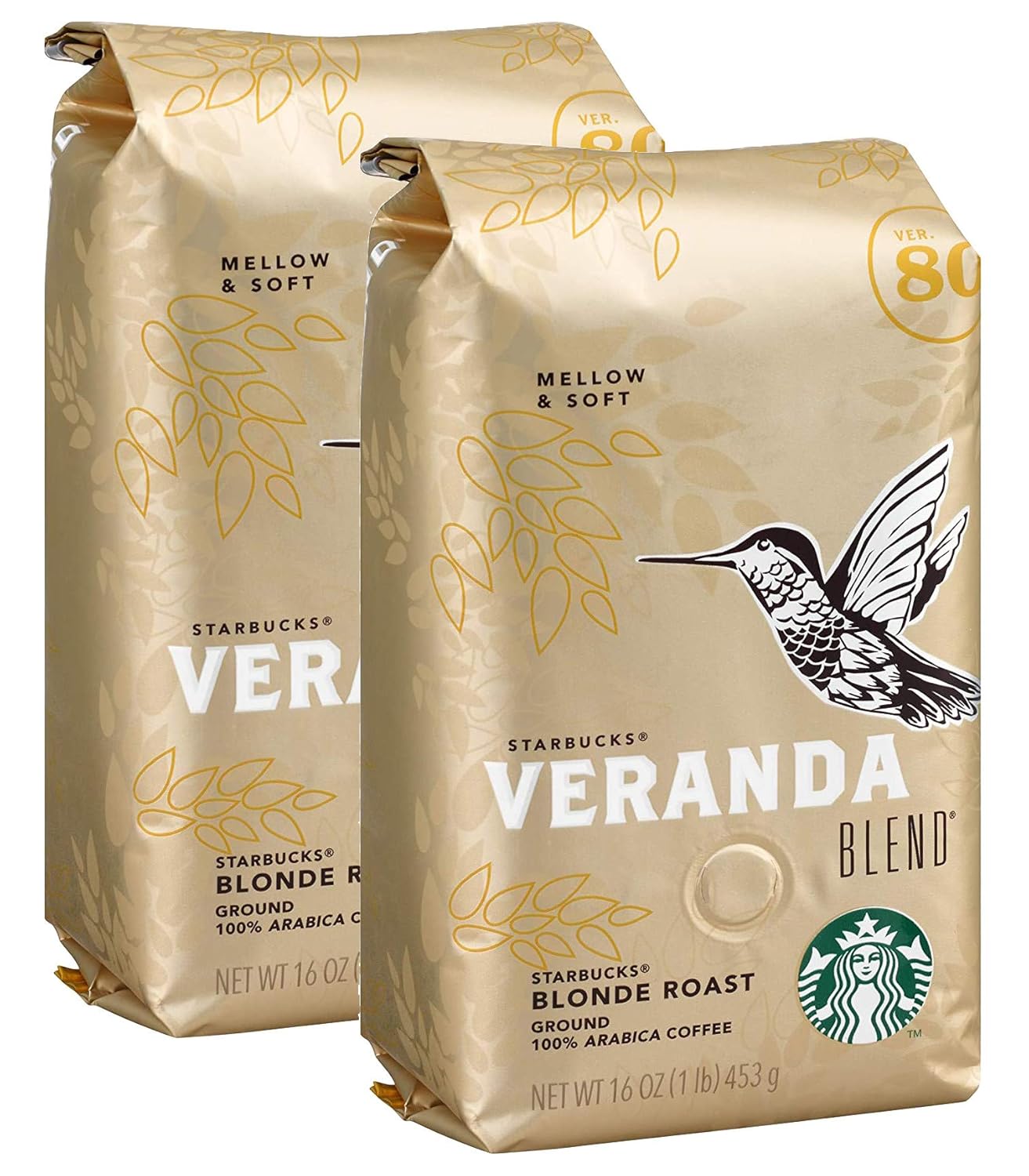 Starbucks Ground Coffee - Veranda Blend Blonde Roast | 16 Ounce Bags, 2-Pack (32 Ounces Total)