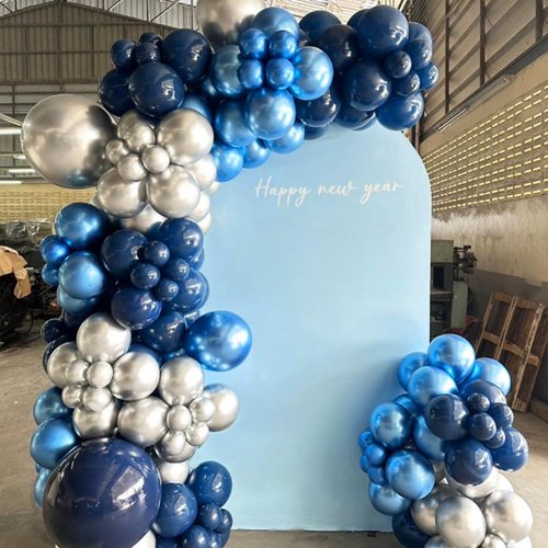 Awenztech Metallic Blue Balloons 12 inch, Chrome Blue Latex Balloons 50pcs Party Balloons for Graduation Christening Baby Shower Birthday Party Decorations