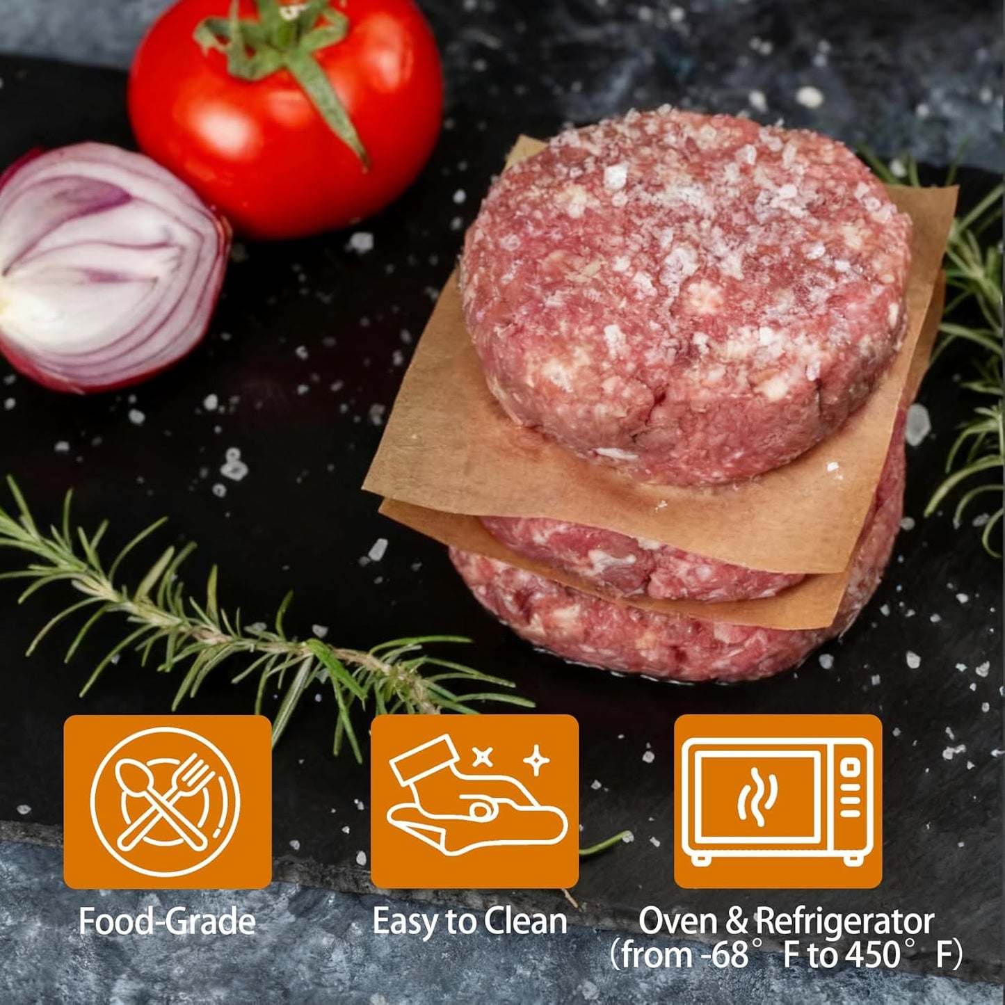 Ninsula 400PCS Patty Paper - Non-Stick Unbleached Parchment Squares, 6x6 In for Burgers, Baking & Freezing