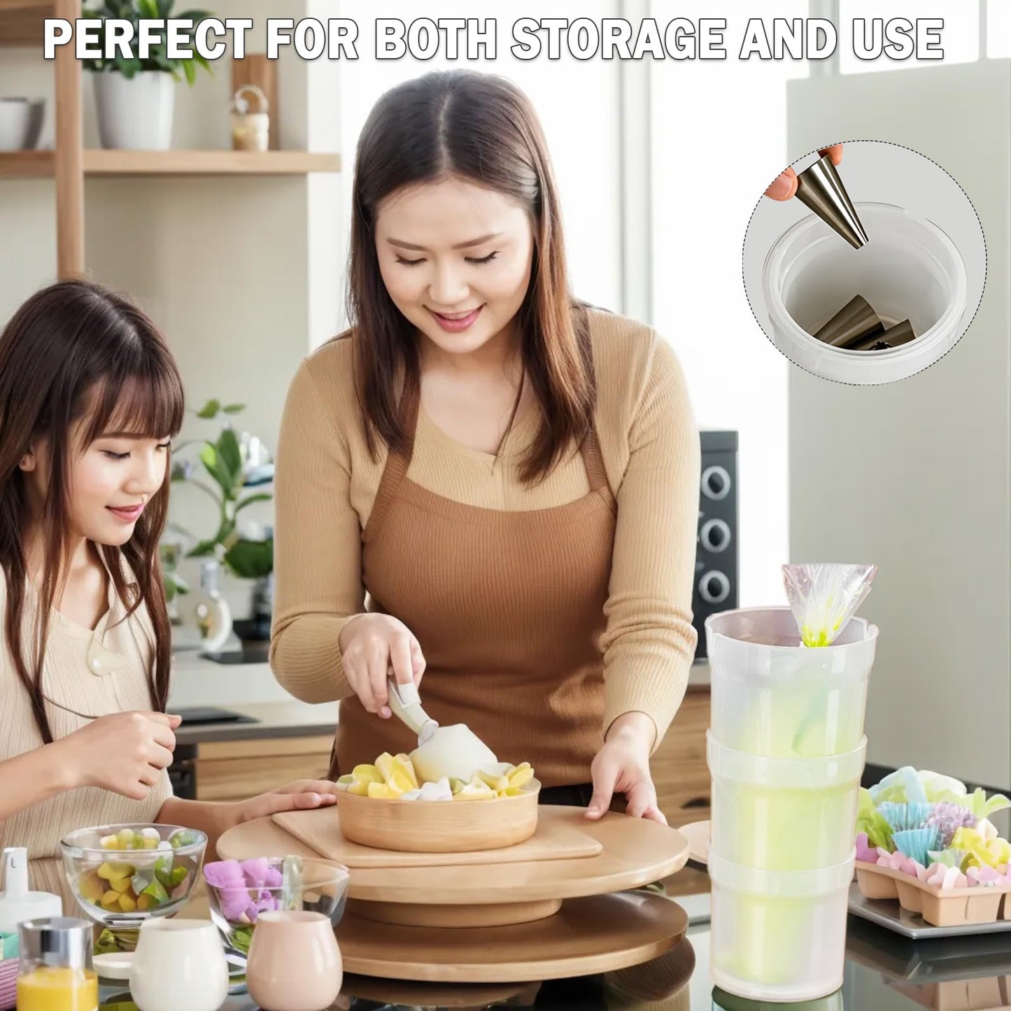 Runspich Pastry Piping Bag Holder Stand for Filling, Translucent Clear Plastic Cream Icing Bag Rack, Cake Decorating Tools (1 Pcs)