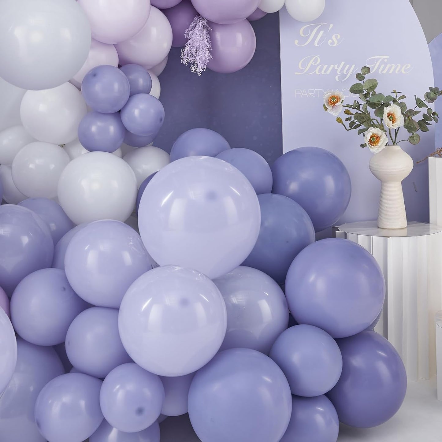 PartyWoo Purple Balloon Arch Kit - 140 Pcs in Shades of Purple for Baby Shower & Birthday Decor | 18, 12, 10, 5 Inch Sizes