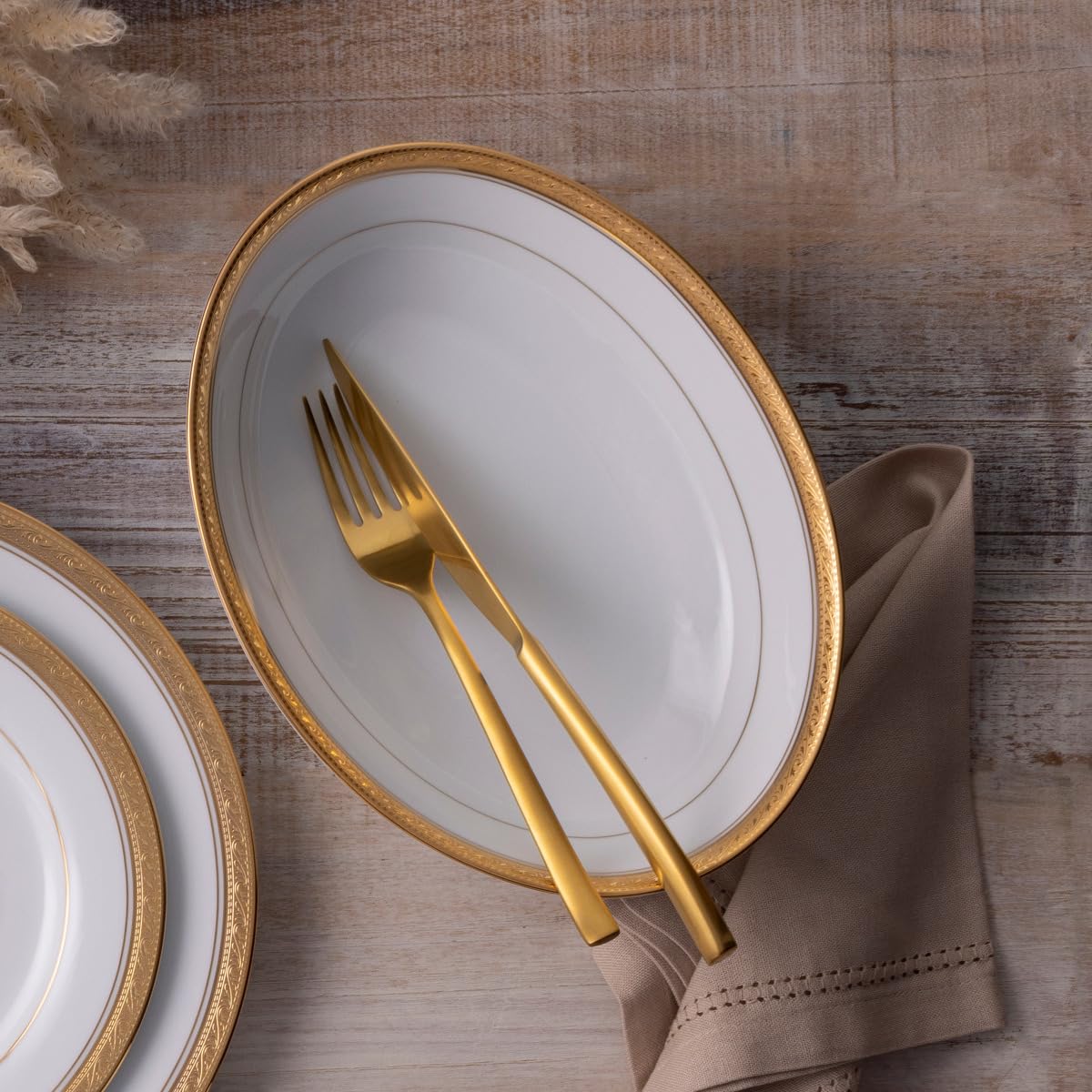 Noritake Crestwood Gold Oval Vegetable Bowl, 9.75", 32 oz.