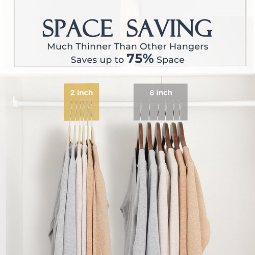 HOUSE DAY Velvet Hangers - 20 Pack Non-Slip Heavy Duty Felt Hangers for Coats | Slim Space-Saving Design with 360° Rotating Hook
