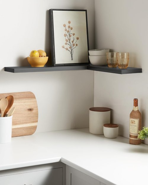 BAYKA Floating Shelves - Rustic Wood Wall-Mounted Storage | 22.5 Inches Gray Set of 2 for Home Decor