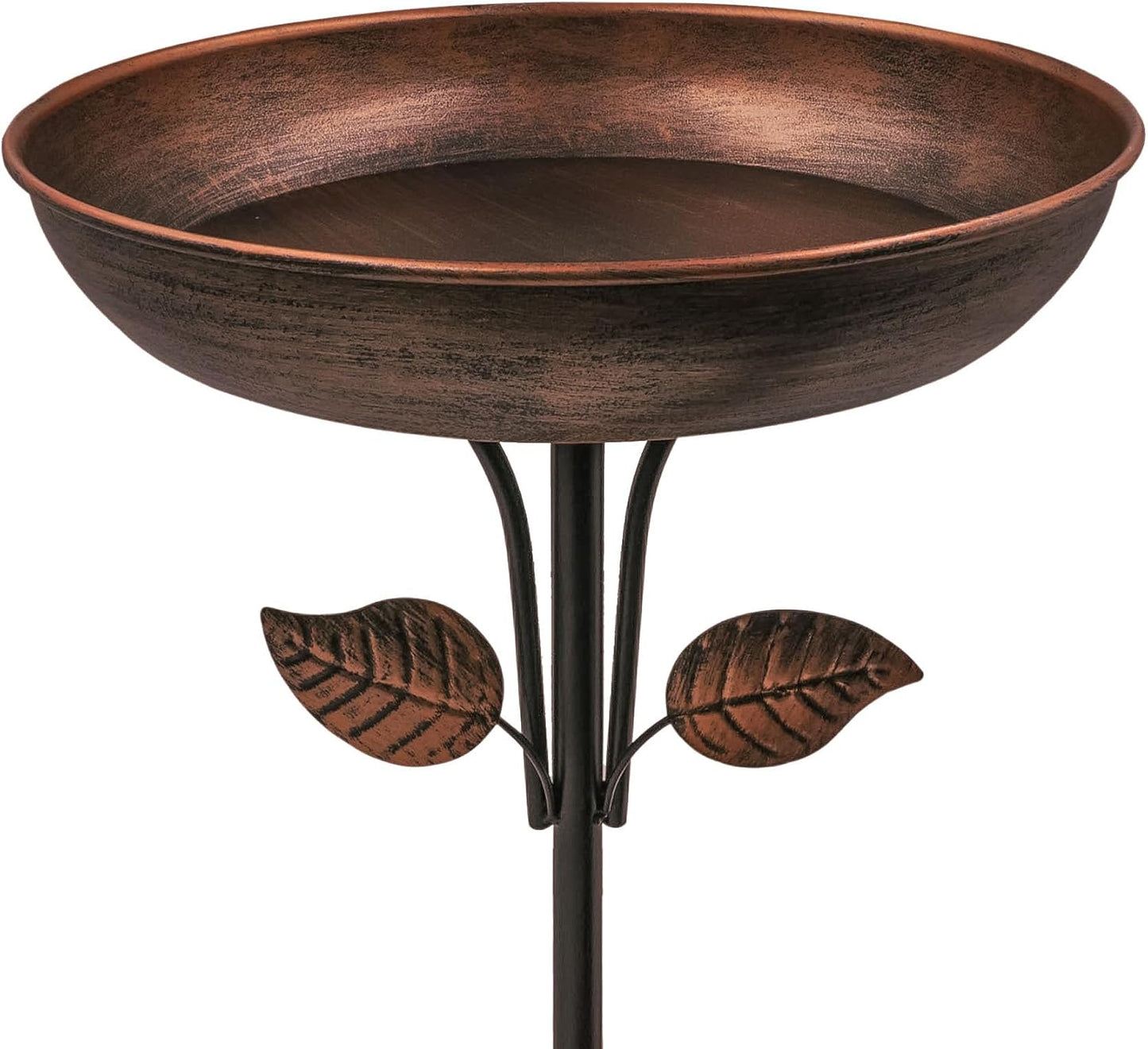 Metal Bird Bath - 12" Diameter Bowl with Stable Stake for Outdoor Garden Decor | 0.7 Gallon Capacity