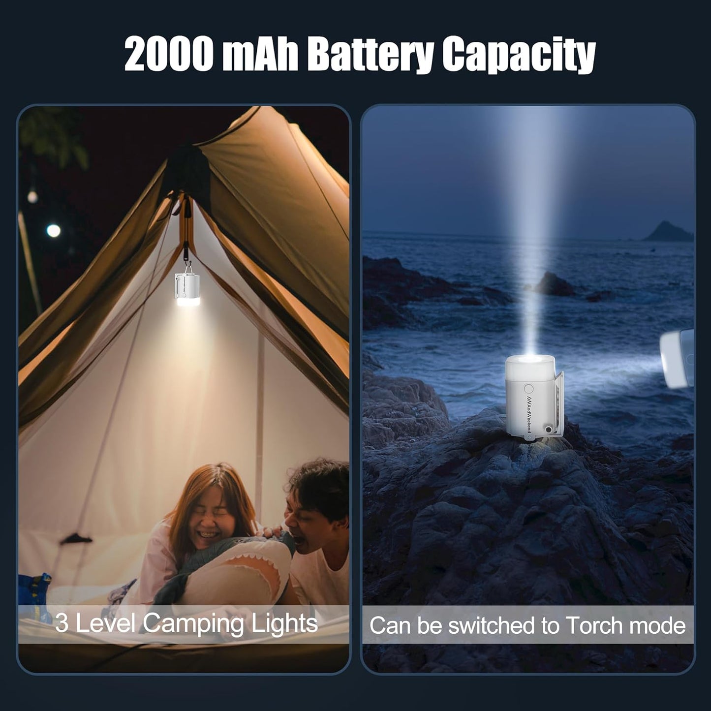 THE WEEKEND Portable Air Pump - Fast Inflate/Deflate for Camping, Travel, & Outdoor Gear | Built-in Light