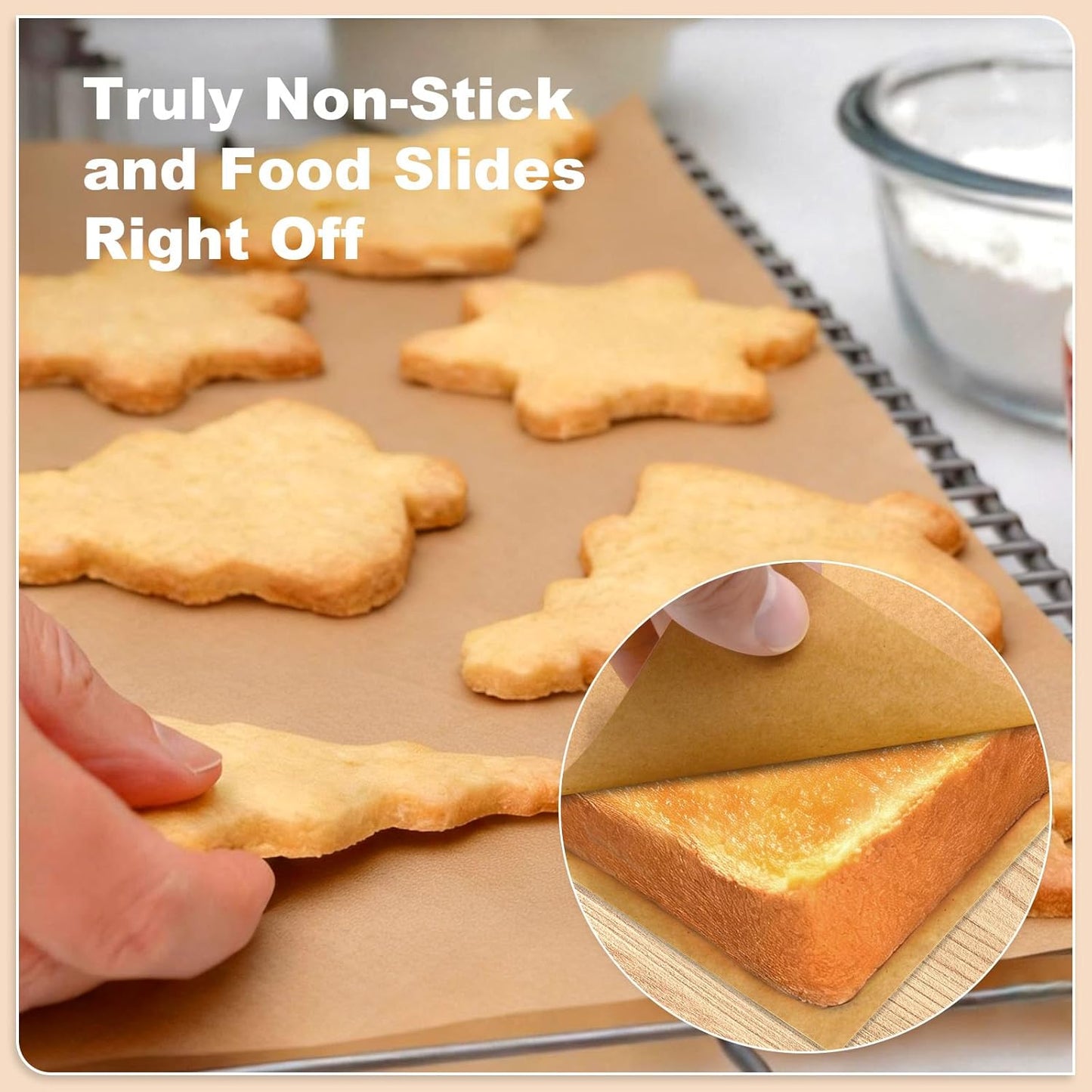 Parchment Paper Sheets | 220 Pcs Non-Stick Precut Baking Paper - 8.5x8.5 Inch, Oil & Water Resistant