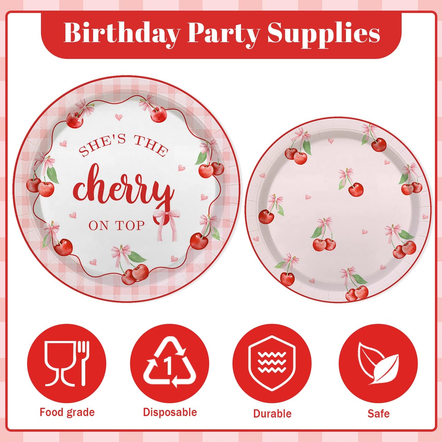 MEHOFOND Pink Bow Floral Baby Shower Party Decorations, Coquette Sweet Girl Paper Plates Cups and Napkins Set, Pastel Pink Bowknot Disposable Tablewares, Baby Girl Baby Shower Party Supplies, Serve 24