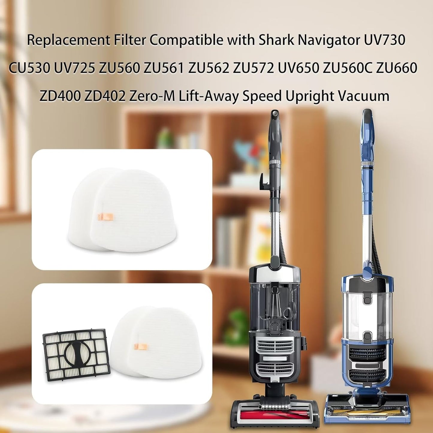 Shark Replacement Filter - Compatible with UV730 V5 Navigator Lift-Away Vacuum | High-Performance HEPA Filter