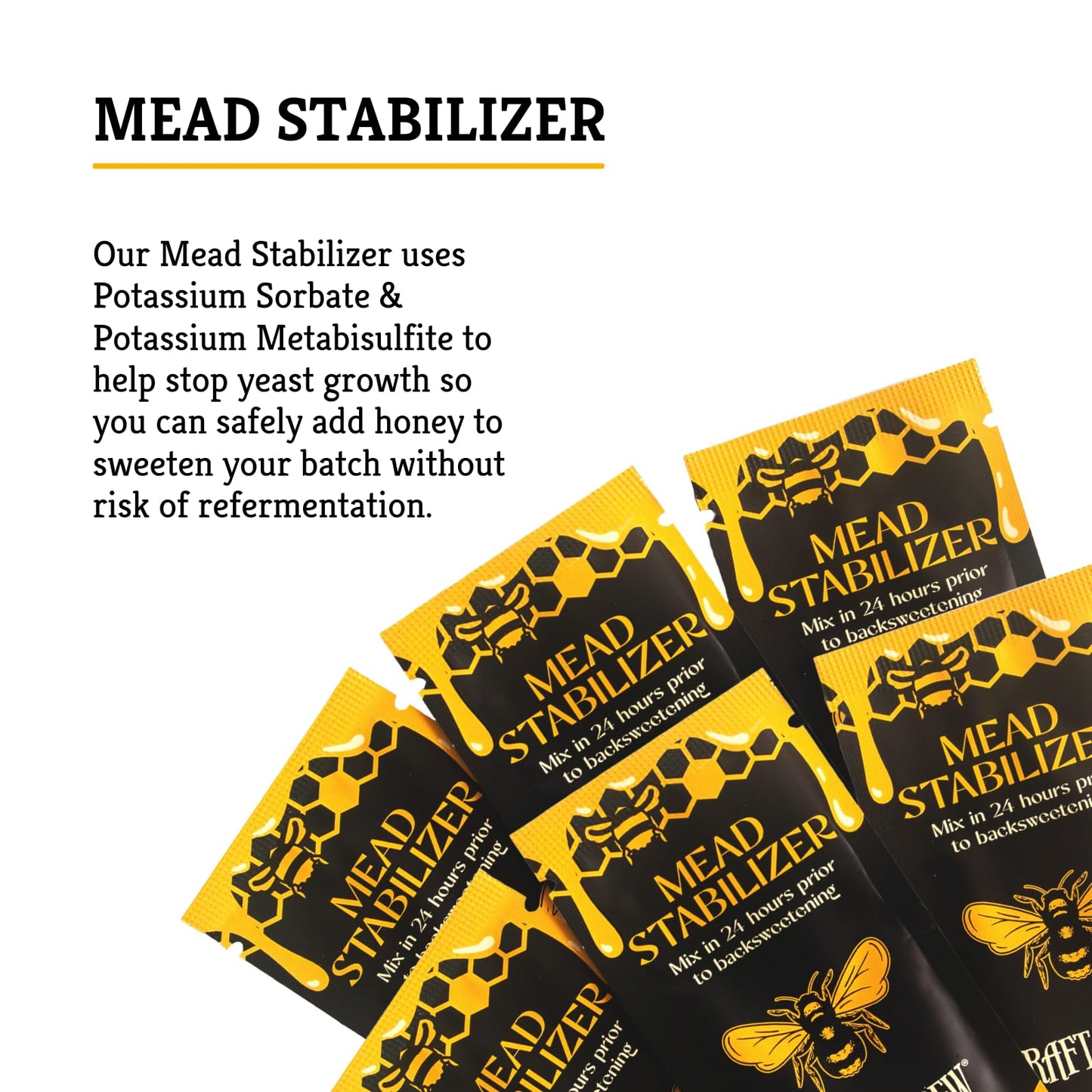 Craft A Brew - Mead Stabilizer - Potassium Sorbate & Potassium Metabisulfite - For At-Home Brewing