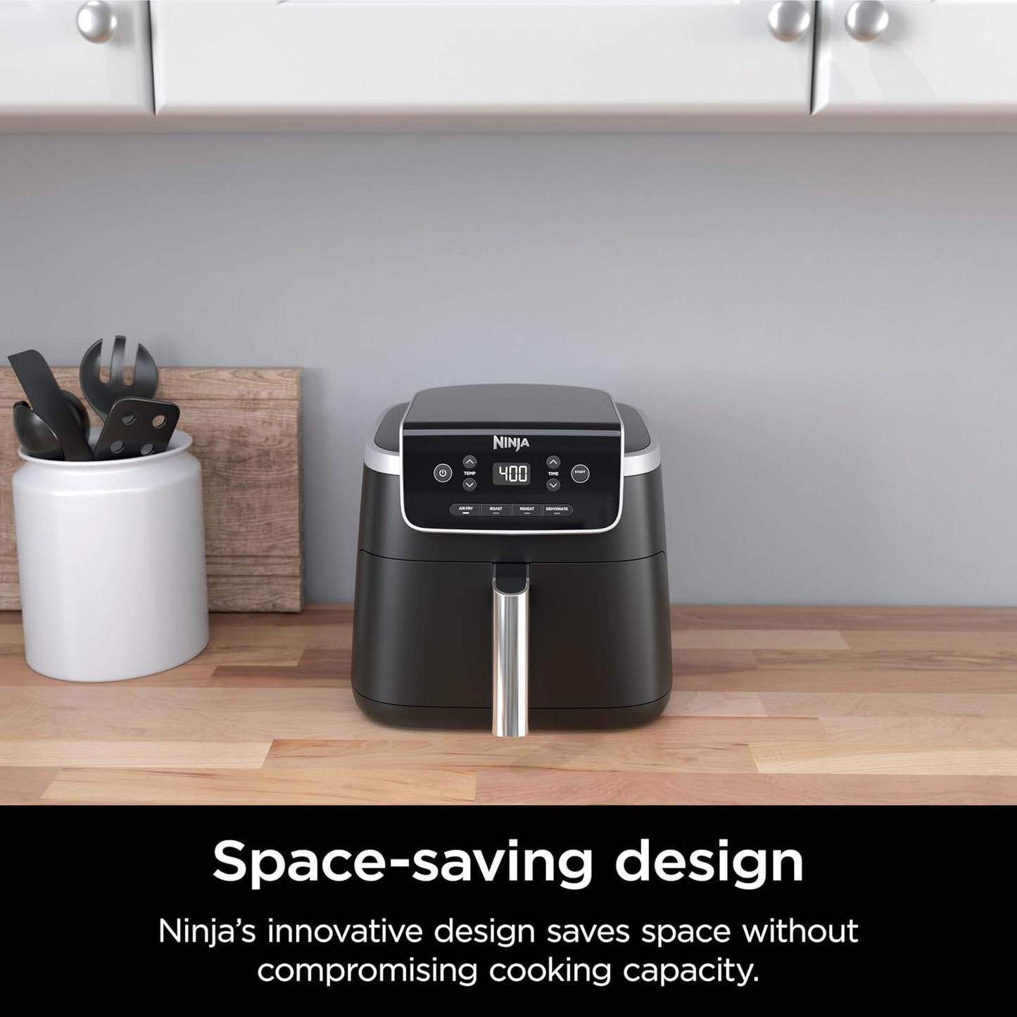 Ninja Air Fryer - 5 QT Capacity | 4-in-1 Pro Air Fry, Roast, Reheat, Dehydrate | 400°F Max Temp | Grey
